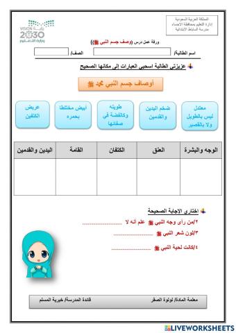 وصف جسم النبي