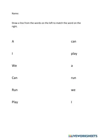 Sight Word List 1