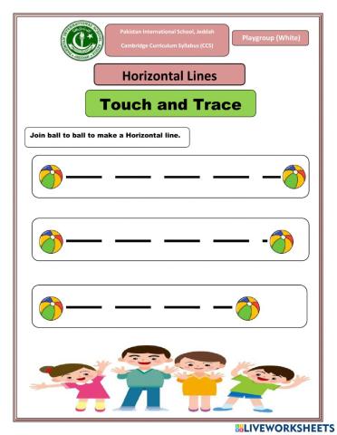Touch and Trace horizontal line