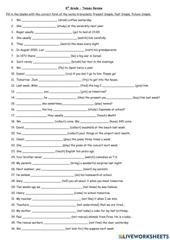 SimpleTenses Review 8th Dina Shterengas