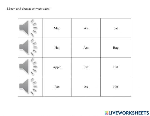 W2 - ss2 listen and choose the correct word
