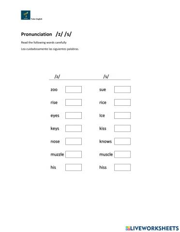 Pronunciation   -z- -s-
