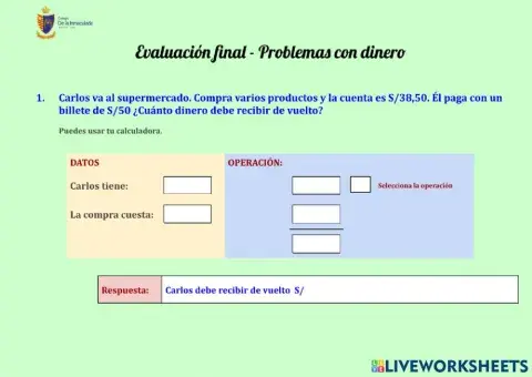 Problemas de adición y sustracción