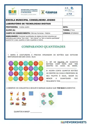 Comparando quantidades