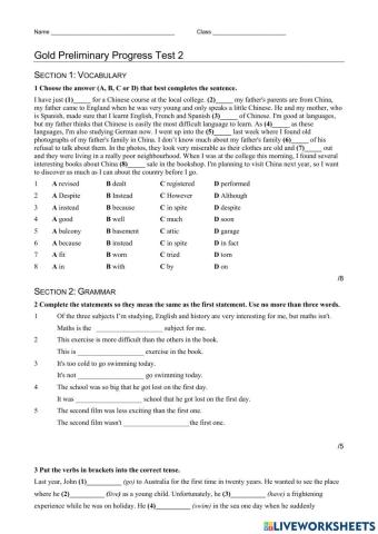 Test gold preliminary