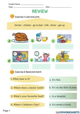 Review Unit 16-20 Grade 4