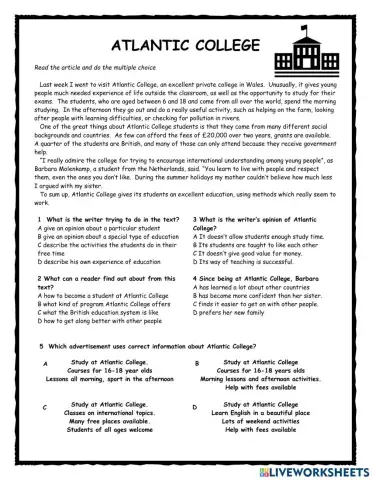 Atlantic College PET Reader