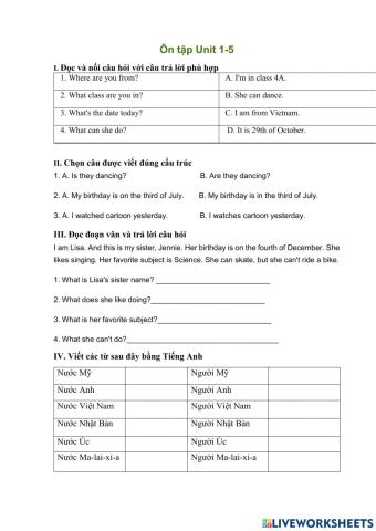 Ôn tập giữa kỳ 1