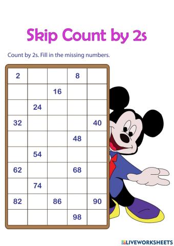 Skip counting by 2