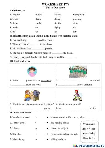 Worksheet 17.9