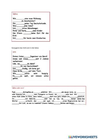 Haben, sein - Wiederholung