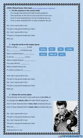 Song: wicked game Chris Isaak