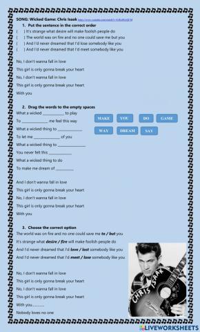 Song: wicked game Chris Isaak