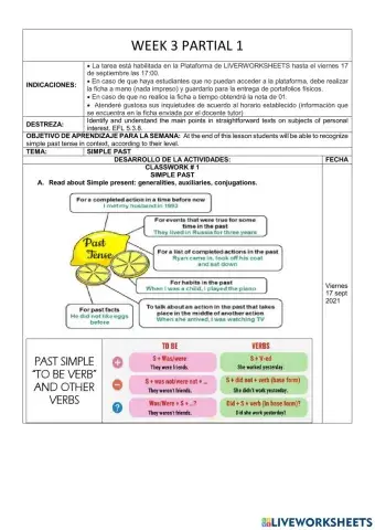Ejercicio online Simple Past-10th-EGB
