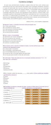 O Problema Ecológico