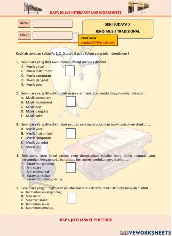 Jenis Musik Tradisional