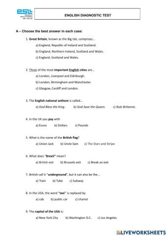 Culture and Language Quiz