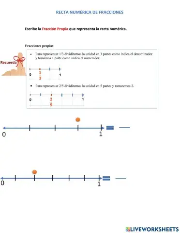 Recta numerica de fracciones