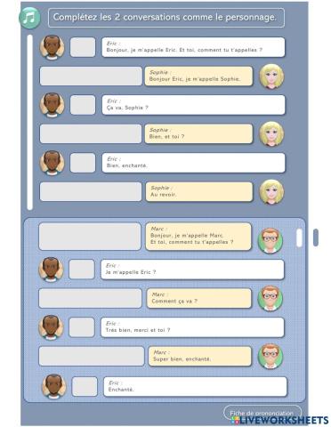 Prononciation se présenter