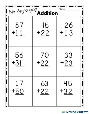 Addition with No Regrouping
