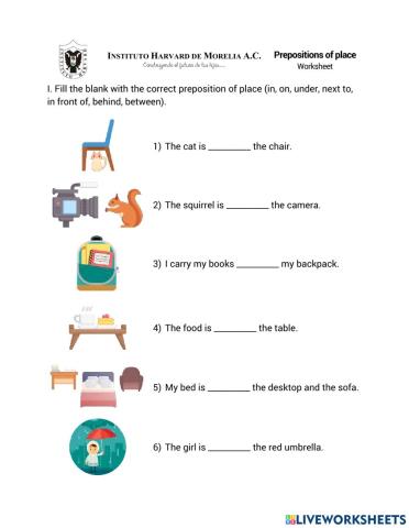 Place prepositions