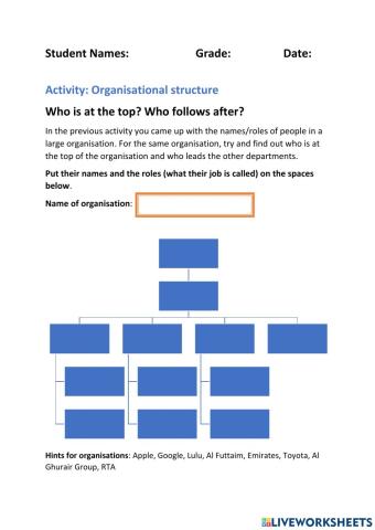 Organisational structure