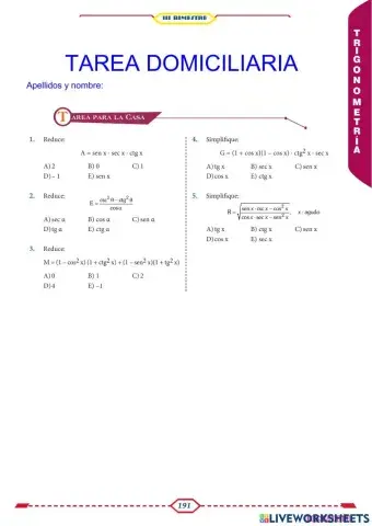 Tarea de identidades trigonométricas