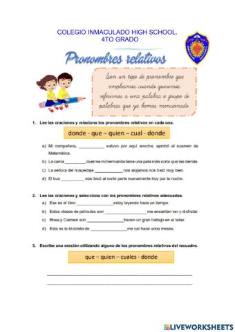 Pronombres Relativos
