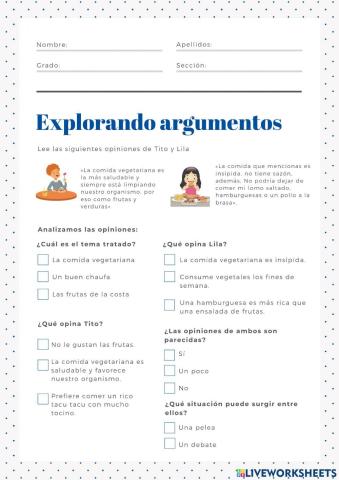 Explorando argumentos