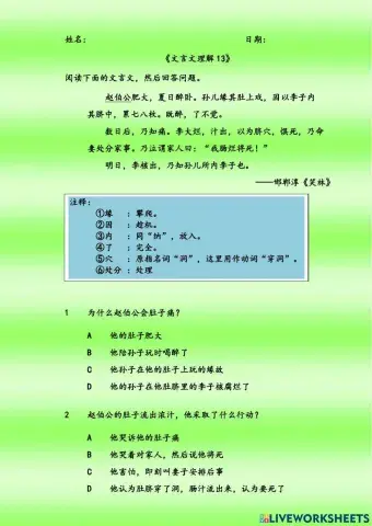 《文言文理解13》