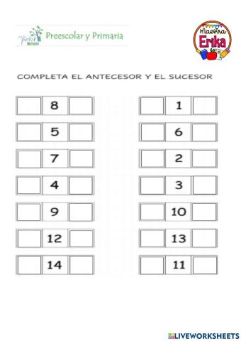 Antecesor y sucesor