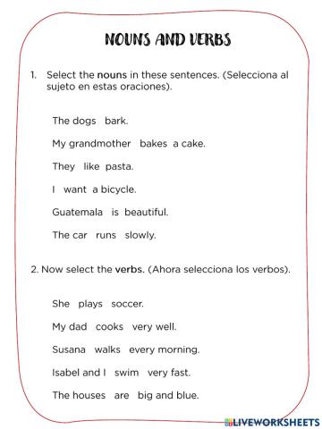 Nouns and verbs