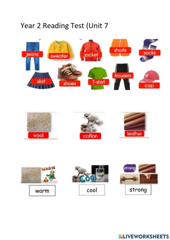 Year 2 Reading Test 3