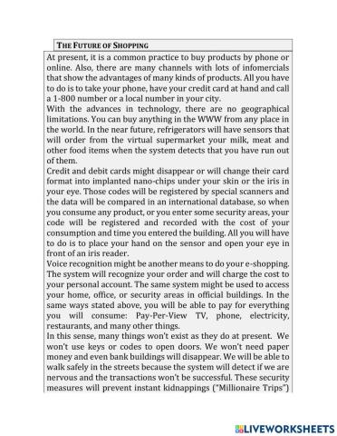 Text - The future of shopping