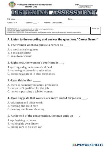 Listening career search