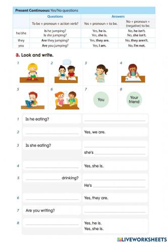 Present Continuous - Y-N Questions