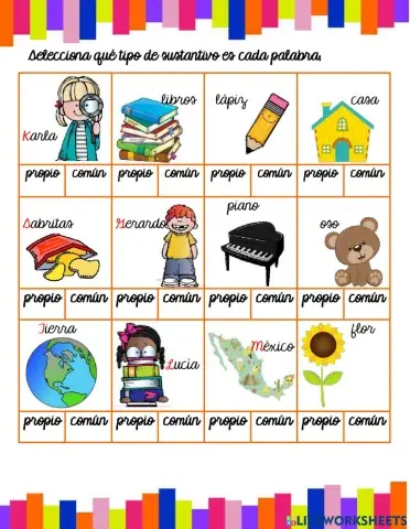 Sustantivos propios y comunes