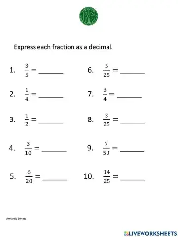 Proper Fraction to Decimal