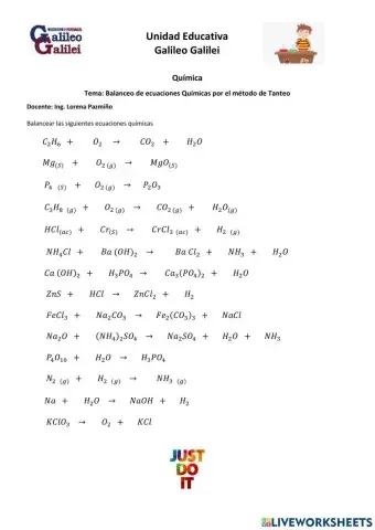 Igualación de ecuaciones por tanteo