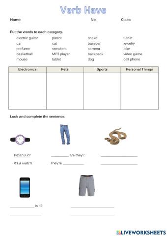 Verb have, Possessive 's