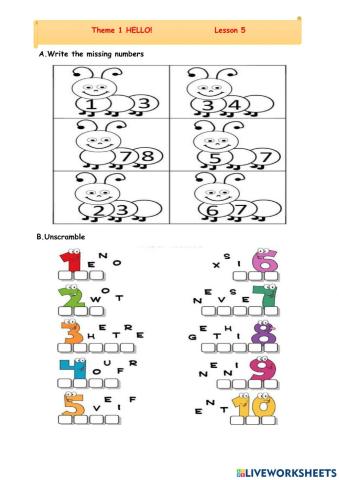 Theme 1 HELLO -LESSON 5