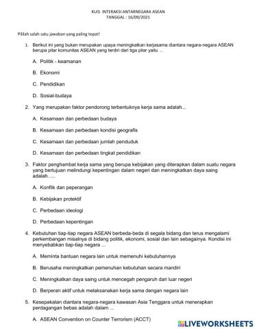 Interaksi Antarnegara ASEAN 1