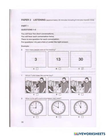 MID TEST - KET ADV -listening