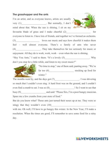 The grasshoper and the ant