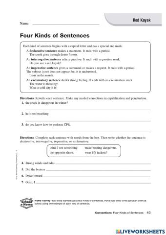 Four kinds of sentences