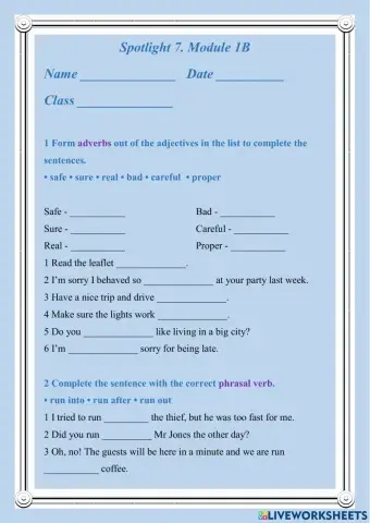 Spotlight 7, module 1B