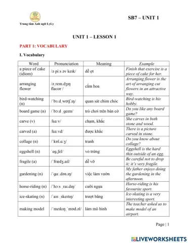Grade 7 vocab-les1