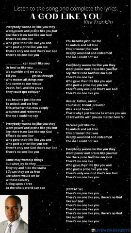 A God like you (Kirk Franklin)