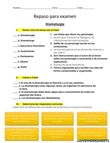 Repaso Dramaturgia