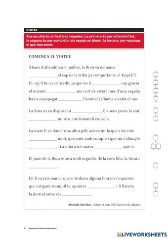 Prova inicial dictat català 6è c.b. 2014